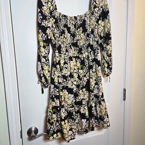 Floral Black Dress